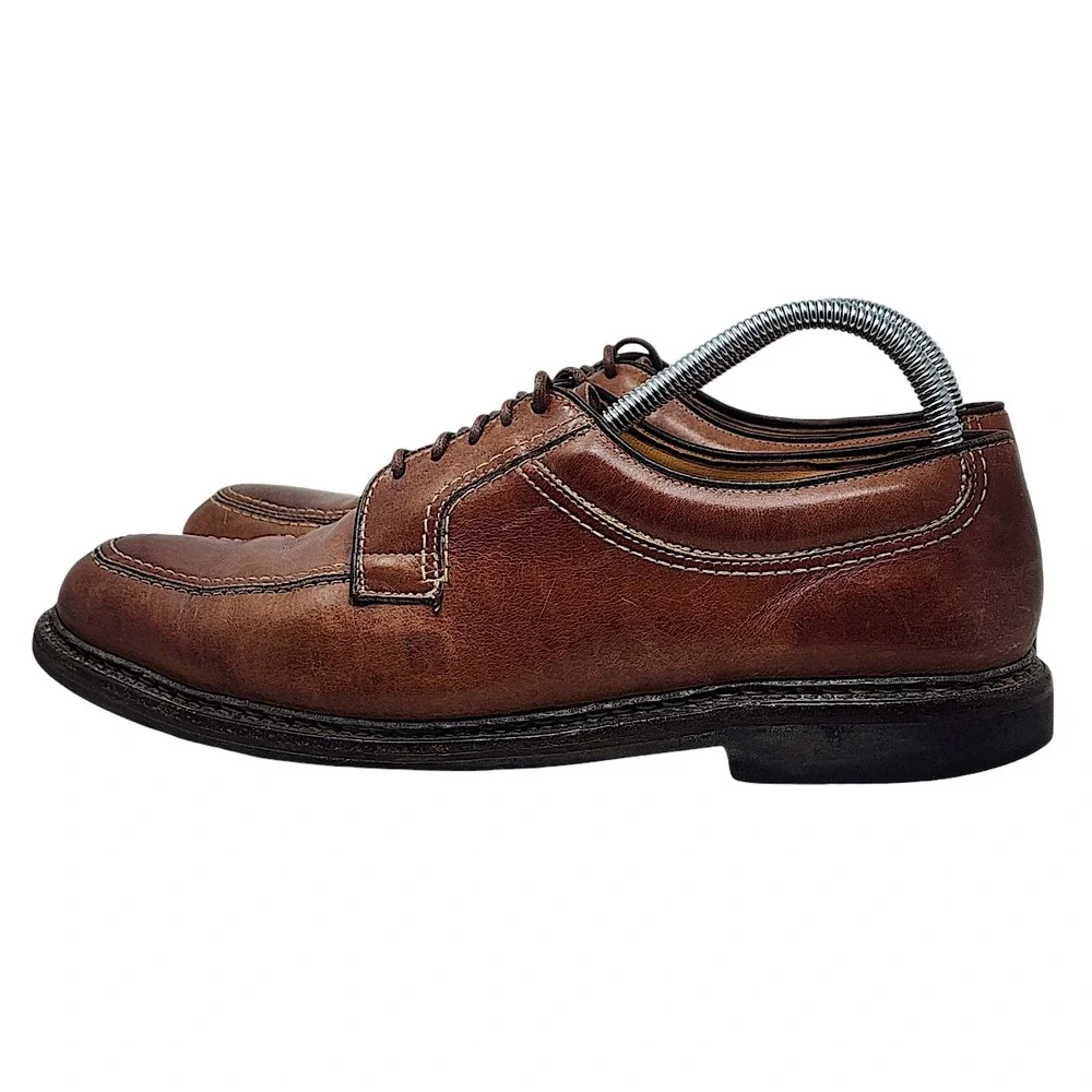 Allen Edmonds Wilbert 10 D Mens Brown Leather Split Toe Derby Shoes 1951 3502